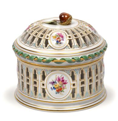 Maroni-Dose mit Deckel, - Antiquitäten (Möbel, Skulpturen, Glas, Porzellan)