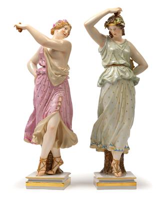 A pair of dancers in the manner of antiquity, - Starožitnosti (Nábytek, Sochařská díla, Sklo, Porcelán)