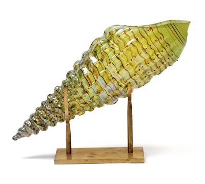 Unikat Künstler-Glas Objekt "Long shell", - Antiquitäten (Möbel, Skulpturen, Glas, Porzellan)