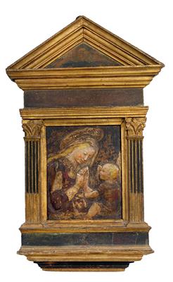 Werkstatt Desiderio da Settignano, Madonna mit Kind, - Antiquitäten (Möbel, Skulpturen, Glas, Porzellan)