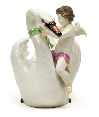 A lidded sugar tin belonging to the "Swan Service", - Works of Art (Furniture, Sculptures, Glass, Porcelain)
