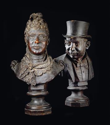 Zwei Terrakotta Büsten, - Antiquitäten (Möbel, Skulpturen, Glas, Porzellan)
