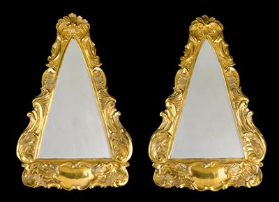 2 Rococo wall mirrors, - Oggetti d'arte