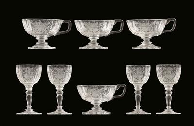 Lobmeyr punch glasses with handles and aperitif glasses, - Starožitnosti