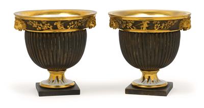 A pair of neoclassical bottle coolers, - Works of Art
