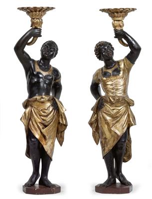 A pair of Venetian Moorish figures, - Works of Art