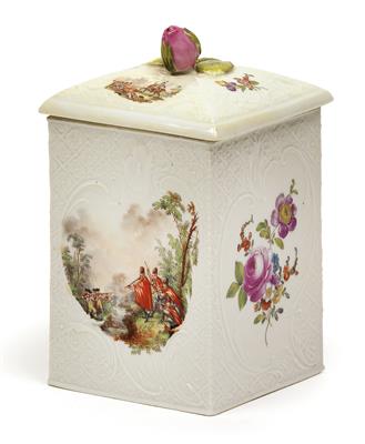 A Russian tea caddy with lid, from the collection Tsarina Elisabeth, - Starožitnosti