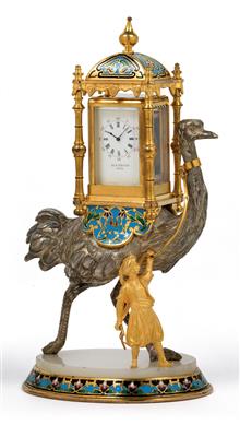 A silver table clock inscribed "Alp. Giroux, Paris" - Works of Art