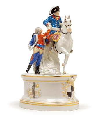 "Frederick II." King of Prussia (mounted) with General von Zieten, - Starožitnosti