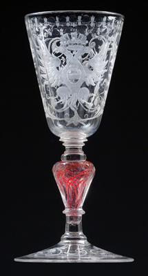 A Baroque goblet with coat of arms, - Starožitnosti