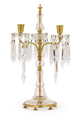 A Lobmeyr table candelabra with brass mounting, - Starožitnosti