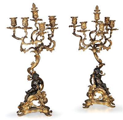 Pair of French candelabras, - Oggetti d'arte