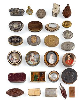 Sammlung Dosen und Flakons, - Antiquitäten