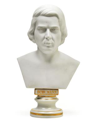 A bust of Robert Schumann, - Starožitnosti