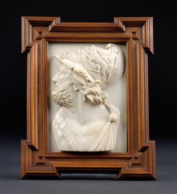 An ivory relief, portrait of an ancient hero, - Oggetti d'arte