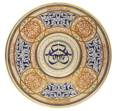 A Lobmeyr plate in 'Arab style', - Starožitnosti