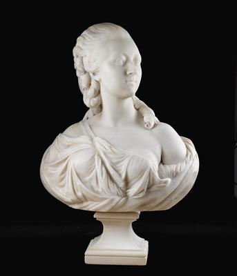 Madame du Barry, Marmor Büste, - Antiquitäten
