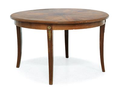 Niederer runder Tisch in klassizistischer Stilform, - Antiquitäten