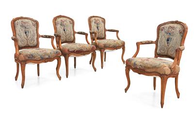 Set of 4 armchairs, - Works of Art