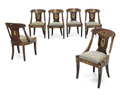 Set of 6 French chairs, - Works of Art