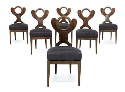 Set of 6 outstanding Viennese Biedermeier chairs, - Oggetti d'arte