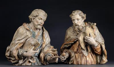 Baroque figures of St Peter and St Paul, - Works of Art