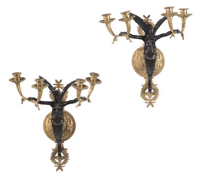 Pair of  figural appliques, - Works of Art
