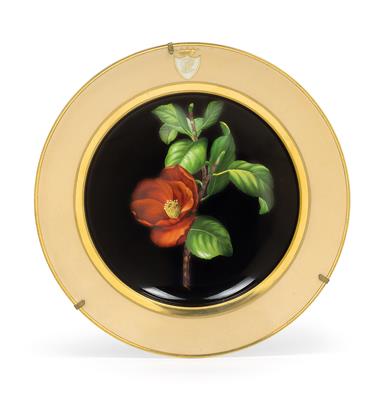 Botanischer Teller "Camellia Japonica", - Antiquitäten und Möbel