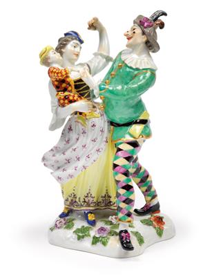 A dancing family of harlequins, - Mobili e oggetti d'arte