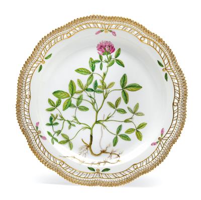A Flora Danica plate 'Trifolium medium Jacq.', - Furniture and works of art
