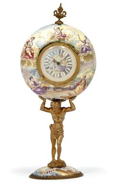 A Viennese enamel clock in the Historicist style - Furniture and works of art
