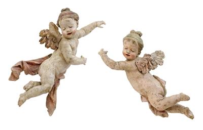 Ignaz Günther (1725 Altmannstein-1775 Munich), A pair of Rococo angels, - Mobili e oggetti d'arte