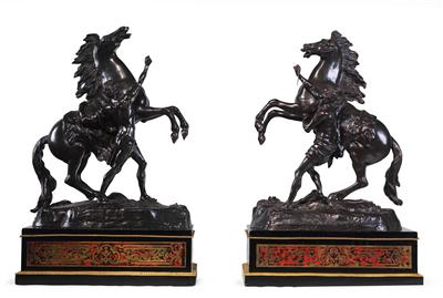 Pair of figures of  horsebreakers, - Nábytek