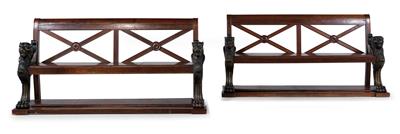 Pair of important French Empire canapés or billiards bench seats, - Nábytek