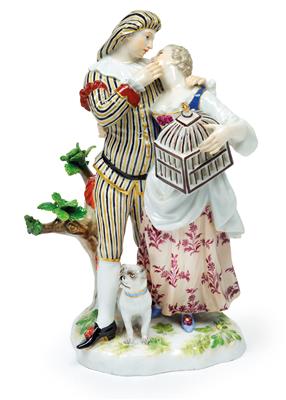 “Scaramouche with pug and wench” - Oggetti d'arte - Mobili, sculture, vetri e porcellane