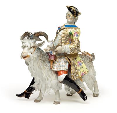 “The Tailor on the Billy Goat” - a centrepiece, - Works of Art - Furniture, Sculptures, Glass and Porcelain