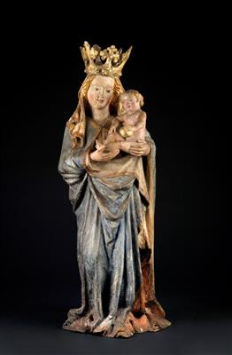 A Gothic Madonna and Child, - Starožitnosti - Nábytek, Sochařská díla, Sklo a Porcelán