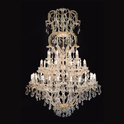 A large impressive glass chandelier in “Maria Theresa” style, - Starožitnosti - Nábytek, Sochařská díla, Sklo a Porcelán