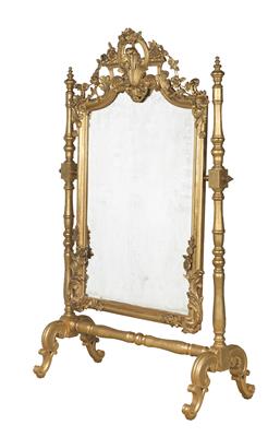 A magnificent historicist standing mirror, - Starožitnosti - Nábytek, Sochařská díla, Sklo a Porcelán