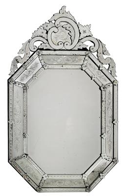 Prachtvoller Spiegel im venezianischen Stil, - Möbel und dekorative Kunst, Skulpturen und Antiquitäten, Glas und Porzellan
