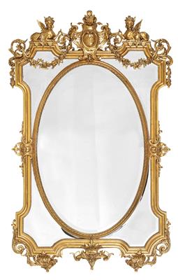 A magnificent salon mirror, - Starožitnosti - Nábytek, Sochařská díla, Sklo a Porcelán