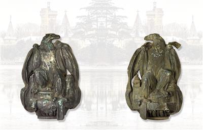 A pair of large architectural eagles from Franzensburg Castle in Laxenburg, - Works of Art - Furniture, Sculptures, Glass and Porcelain