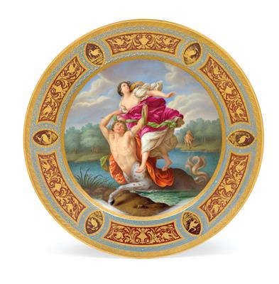 A pictorial plate “The Abduction of Deianira”, - Works of Art - Furniture, Sculptures, Glass and Porcelain