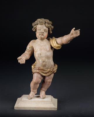A standing Christ child, - Starožitnosti - Nábytek, Sochařská díla, Sklo a Porcelán