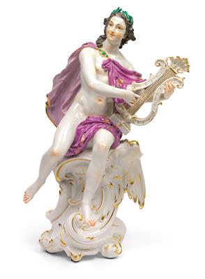 Apollo mit Lyra, - Möbel und dekorative Kunst, Skulpturen und Antiquitäten, Glas und Porzellan