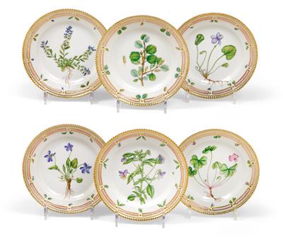 Flora Danica dessert plates, - Starožitnosti - Nábytek, Sochařská díla, Sklo a Porcelán