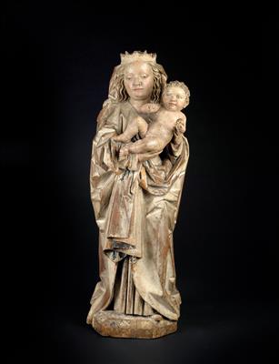 Madonna and child, Circle of Hans Klocker (before 1474 - after 1500, Brixen), - Works of Art - Furniture, Sculptures, Glass and Porcelain
