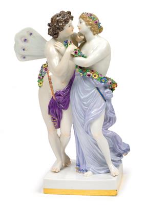 Zephyrus and Flora embracing, - Starožitnosti - Nábytek, Sochařská díla, Sklo a Porcelán