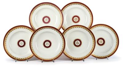 6 Dinner Plates, - Furniture, Porcelain, Sculpture and Works of Art