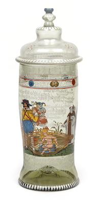 A Covered Jar “Jungfrau Wolust”, - Starožitnosti